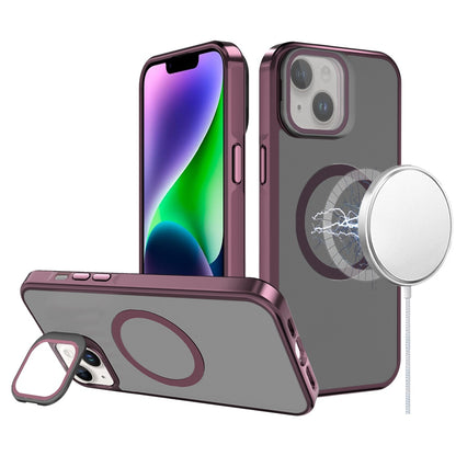 For Apple iPhone 12 /12 Pro Tough HQ Hybrid Case with Aluminum Frame Camera Stand, Compatible with MagSafe, Translucent Matte Shockproof Case Cover