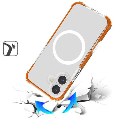 For Apple iPhone 17 (6.3") Magnetic Acrylic Case Transparent Back, Rugged Colorful Frame, Shockproof Hybrid, MagSafe Compatible Case Cover
