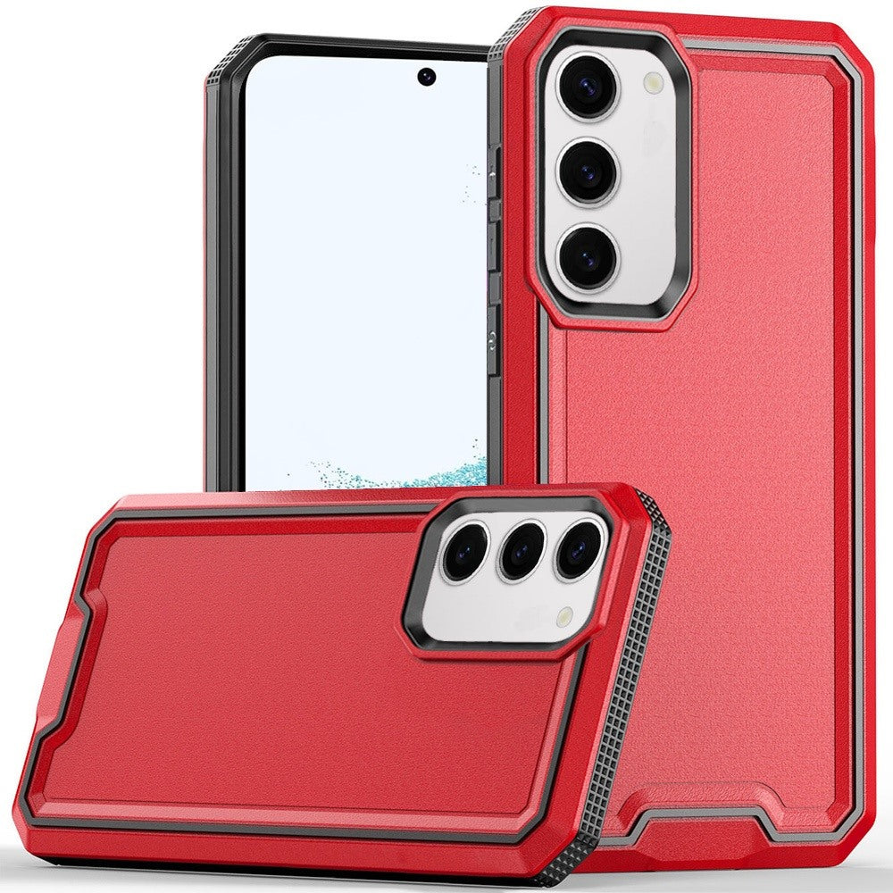 For Samsung Galaxy S22 Tough Modern Fused Hybrid Armor Hard PC TPU Rubber Shockproof Drop Protection Impact Case Cover Red