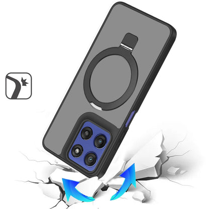 For Samsung Galaxy S26 Magnetic Circle Back with Ring Stand Full Rotation Matte Hybrid Shockproof Case Cover