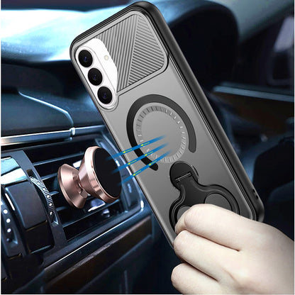 For Samsung Galaxy S26 Hybrid with Invisible 2 Hole Ring Stand Magnetic back Car Mount Friendly Protector Case Cover