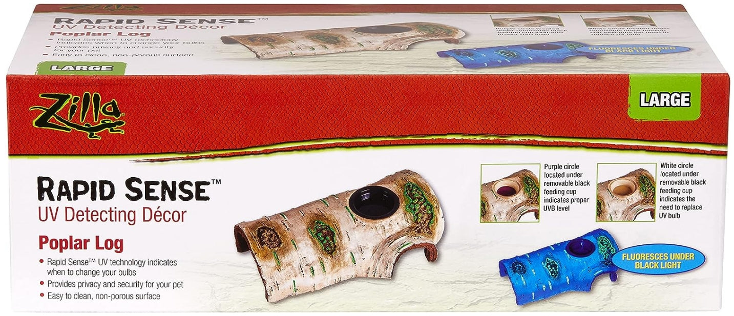 Zilla Rapid Sense Decor Poplar Log [Reptile Supplies] Large - 1 count