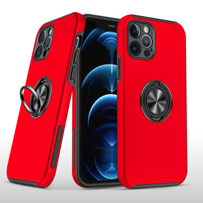 For Apple iPhone 11 Hybrid 360 Degree Rotatable Metal Invisible Ring Stand Holder Slim Fit Magnetic Car Mount Shockproof Case Cover