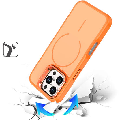 For iPhone 16 Pro Max (6.9") Magnetic Matte Metal Camera Stand Hybrid Drop Protection Durable Shockproof Slim Fit Design Protector Black