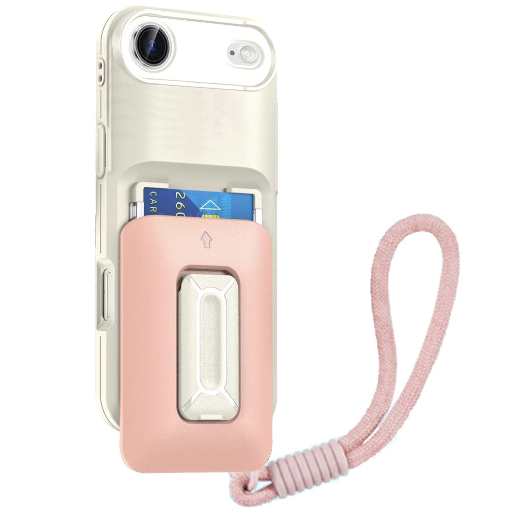 For Apple iPhone 17 Pro Max Wallet Case with 2- Credit Card Holder, Wrist Strap & Kickstand Hybrid Shockproof TPU Case Cover