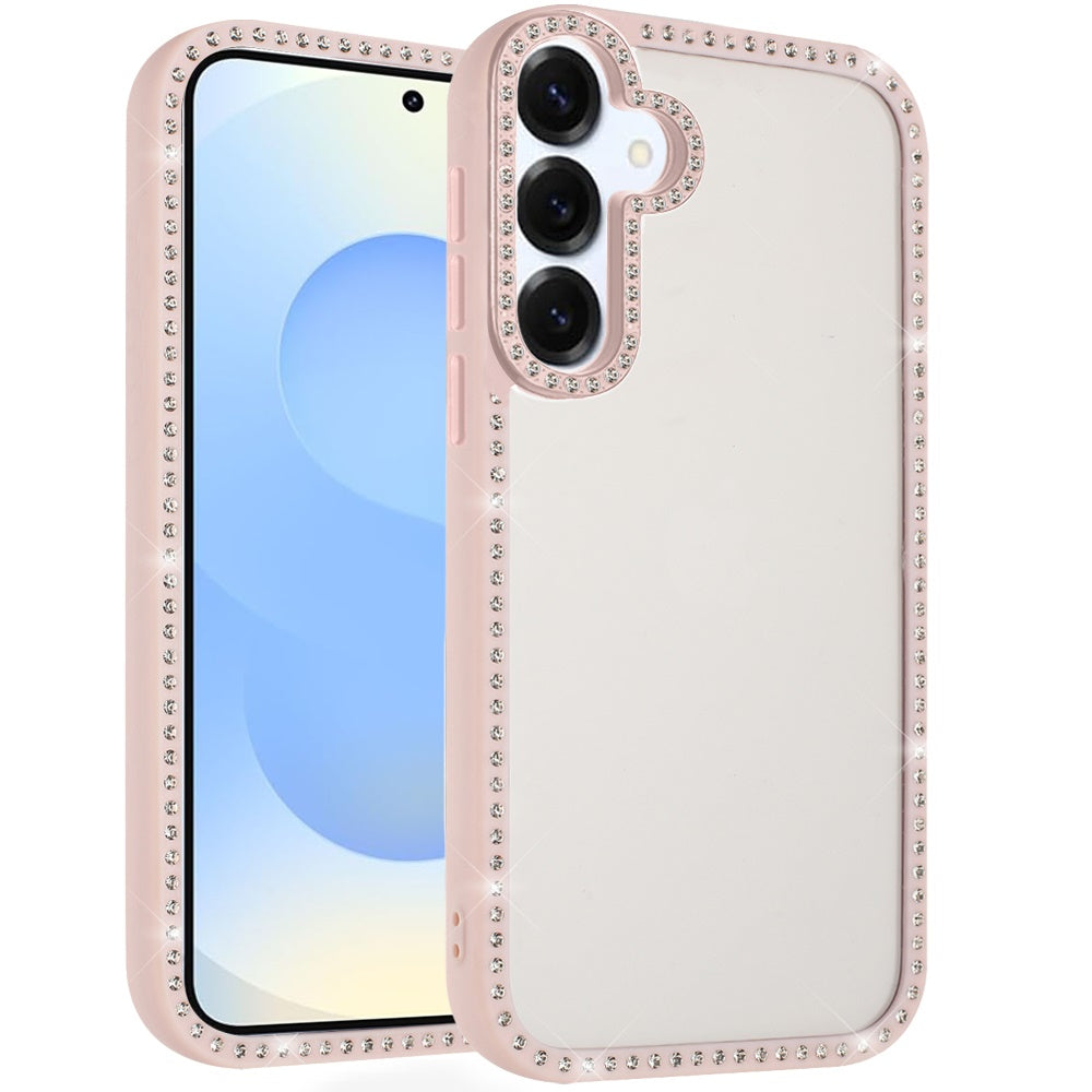 For Samsung Galaxy S25 /S24 Diamond Full Rhinestone Clear Hybrid Protective, Sparkly Bling Transparent Shockproof Bumper All Around Case Cover