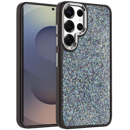 For Samsung Galaxy S25 Ultra Crystal Sparkle Diamond Glass Full Mini Glitter Bling Frame TPU Hybrid Protective Case Cover