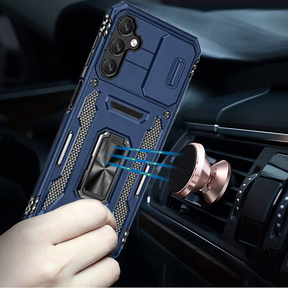 For Samsung Galaxy A36 Hybrid Case with Rotation Ring Stand Shockproof & Camera Window TPU Armor Dropproof Case Cover