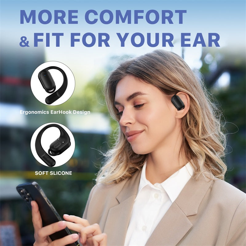 echelon RoundSound Open-Ear True Wireless Earbuds - Black, Bluetooth