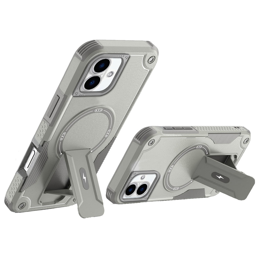 For Apple iPhone 17 (6.3") Magnetic Invisible Kickstand Holder with Magsafe, Slim Fit Shockproof Hybrid Military Grade Heavy Duty Case Cover