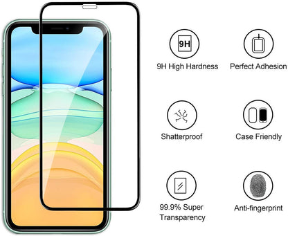 For Apple iPhone 13 Mini (5.4") Tempered Glass Screen Protector, Black Edge HD Clear, Scratch Resistant, Anti-Fingerprint, Easy Install, 9H Hardness Protector Clear Black