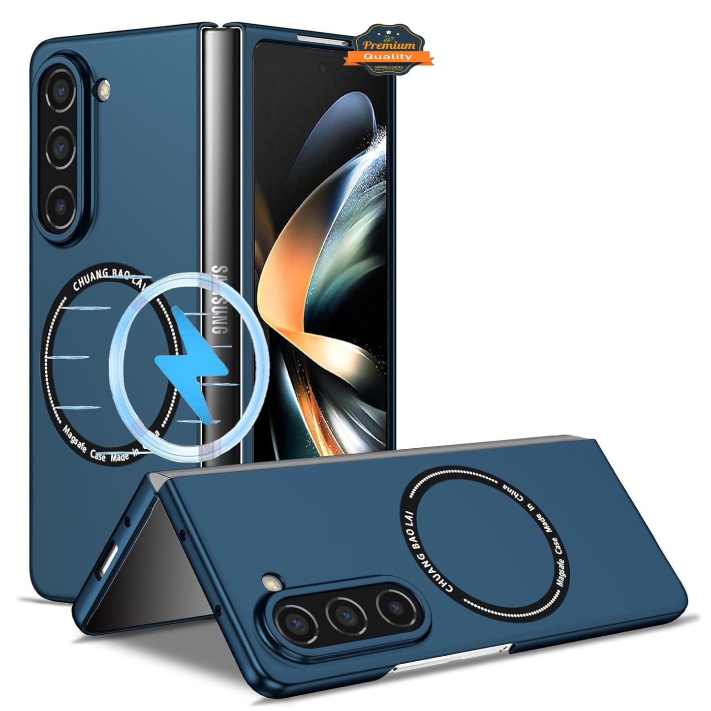 For Samsung Galaxy Z Fold 7 Matte Magnetic Case Supports Fast Wireless Charging, Slim Hybrid TPU Rubber Shockproof Case Cover