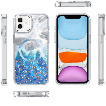 For Apple iPhone 13 Pro Max Epoxy Glitter Shimmer Fashion Case with Magnetic Magsafe Compatible Hybrid Sparkling Slim Protective Case Cover