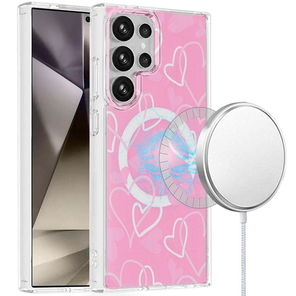 For Samsung Galaxy S25 Ultra Cute Fashion Pattern Design, Durable Shockproof Slim TPU Hard Back, MagSafe Compatible Case Cover