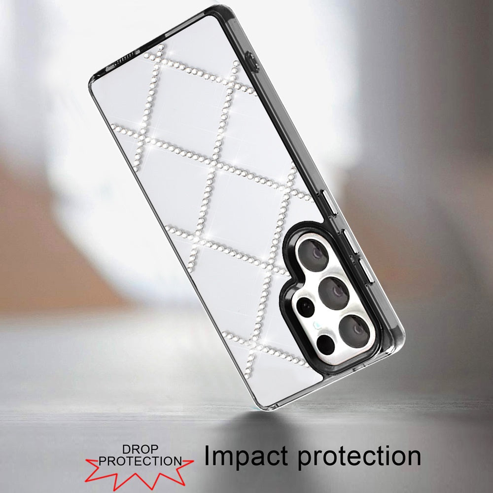 For Apple iPhone 13 Pro Max Gem Glitter Diamond Bling Clear Hybrid TPU Cover, Colorful Shockproof Protective Back, Slim Fit for Women Girls Case Cover