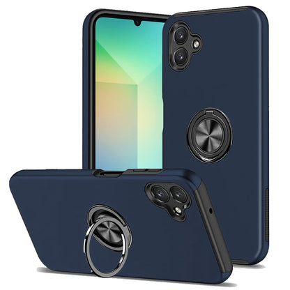 For Samsung Galaxy A06 Hybrid 360 Degree Rotatable Metal Invisible Ring Stand Holder Fit Magnetic Car Mount Shockproof Case Cover