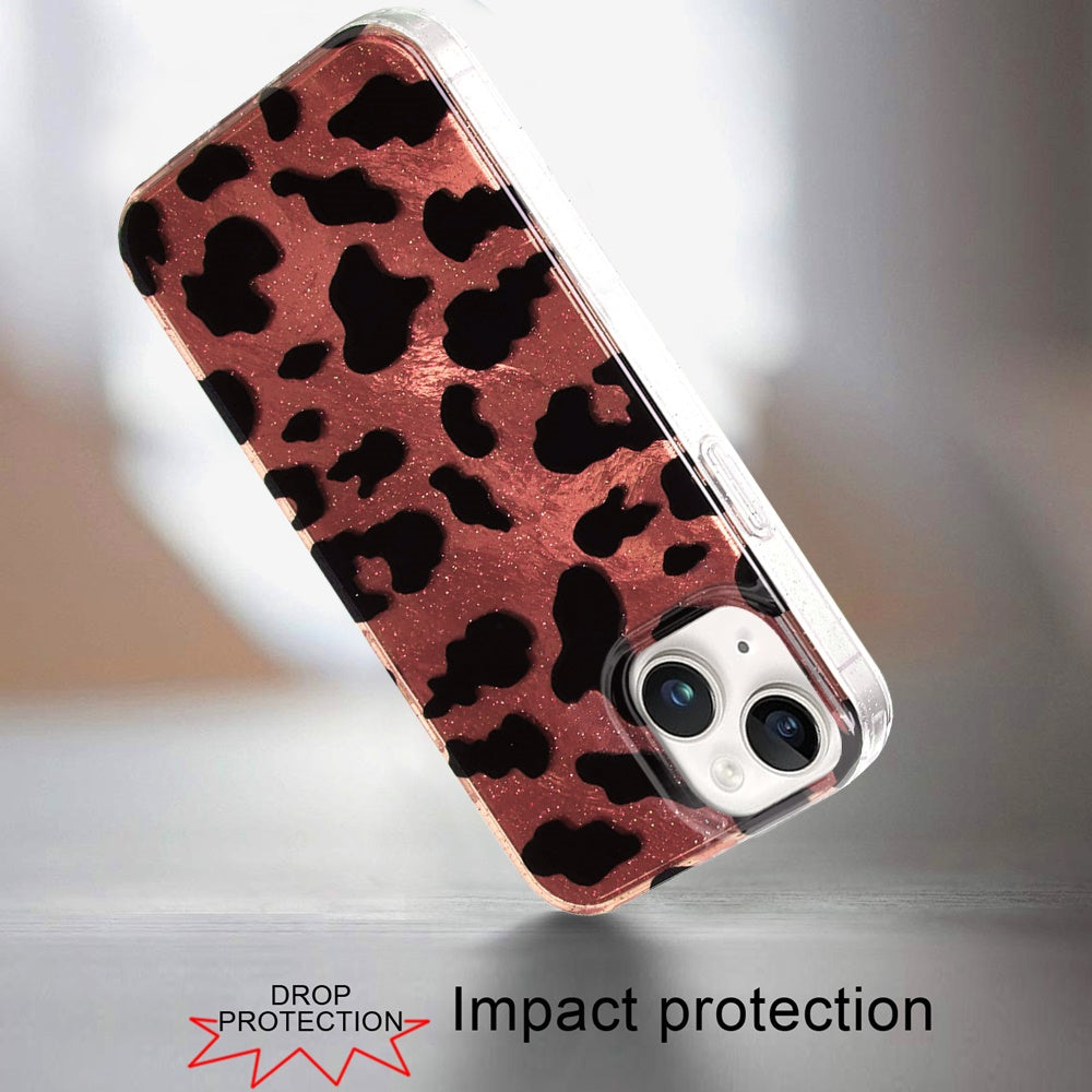 For Samsung Galaxy S25 /S24 Glitter Leopard, Fashion Design Animal Skin Print Slim IMD TPU Dual Layer Shockproof Protective Case Cover