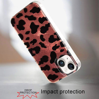For Apple iPhone 17E /16E Glitter Leopard, Fashion Design Animal Skin Print Slim IMD TPU Dual Layer Shockproof Protective Case Cover