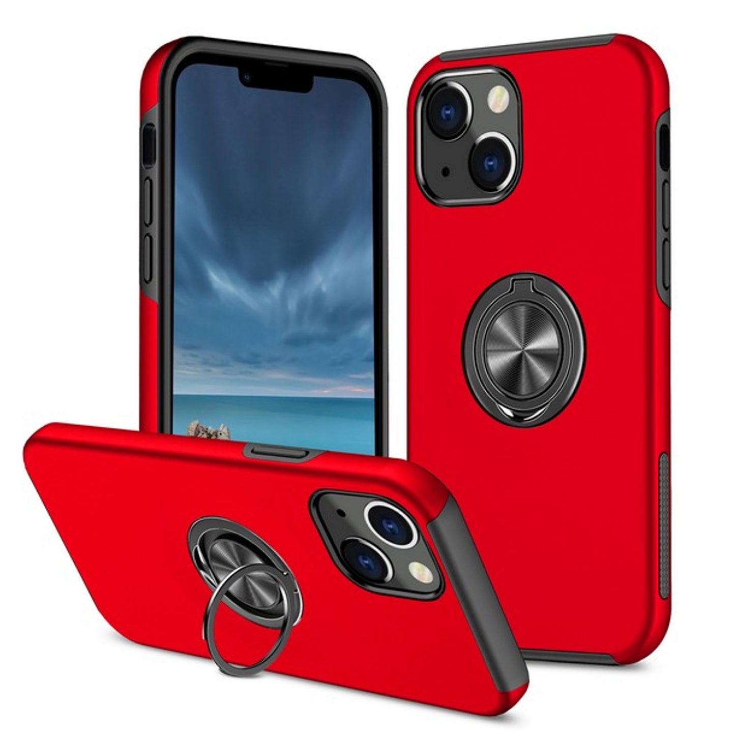 For Motorola Moto G Power 5G 2026 Military Grade Hybrid Case with Flat Metal Ring 360° Rotation Kickstand, Slim Fit Back Hard PC Case Cover