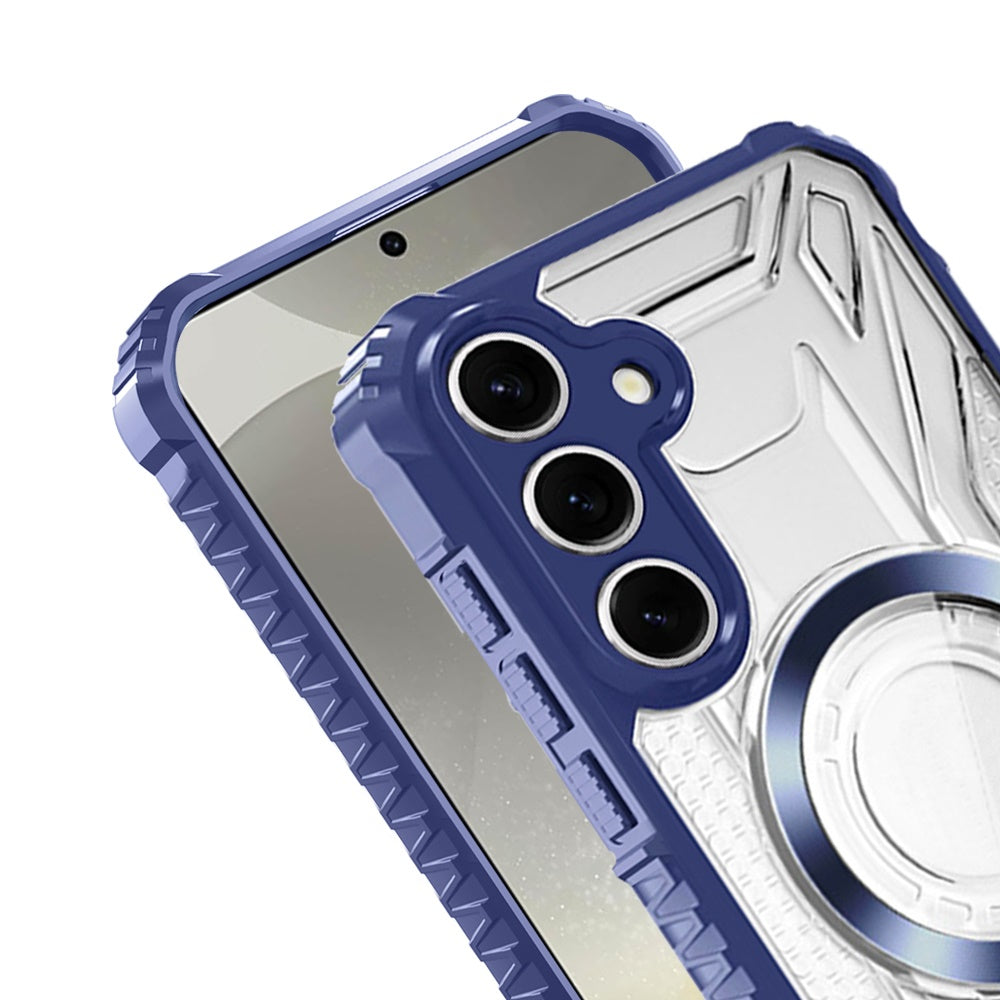 For Samsung Galaxy S25 /S24 Magnetic Circle Transparent Rugged Hybrid MagSafe Compatible Pattern Clear Shockproof Frame Bumper Case Cover