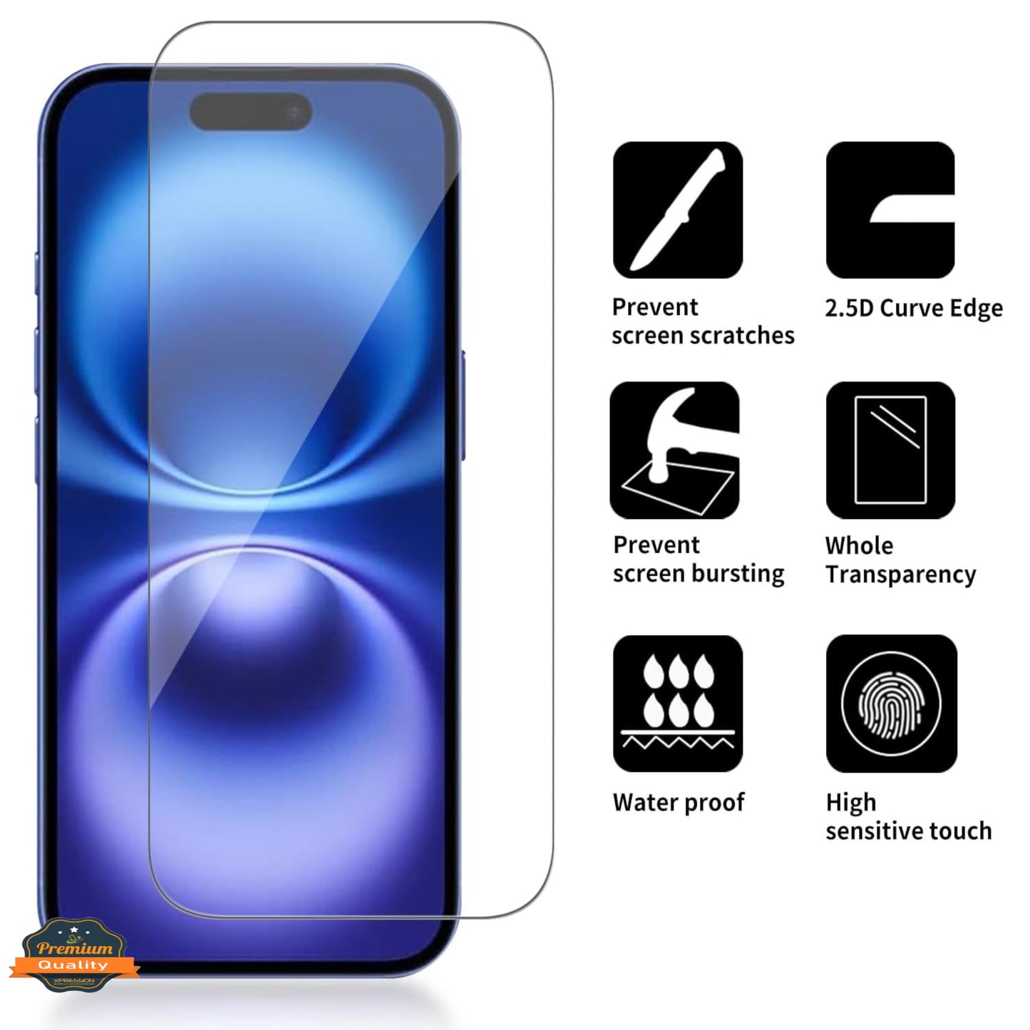 For Apple iPhone 12 /12 Pro HD Clear Tempered Glass Screen Protector Scratch-Resistant Film Protector Clear