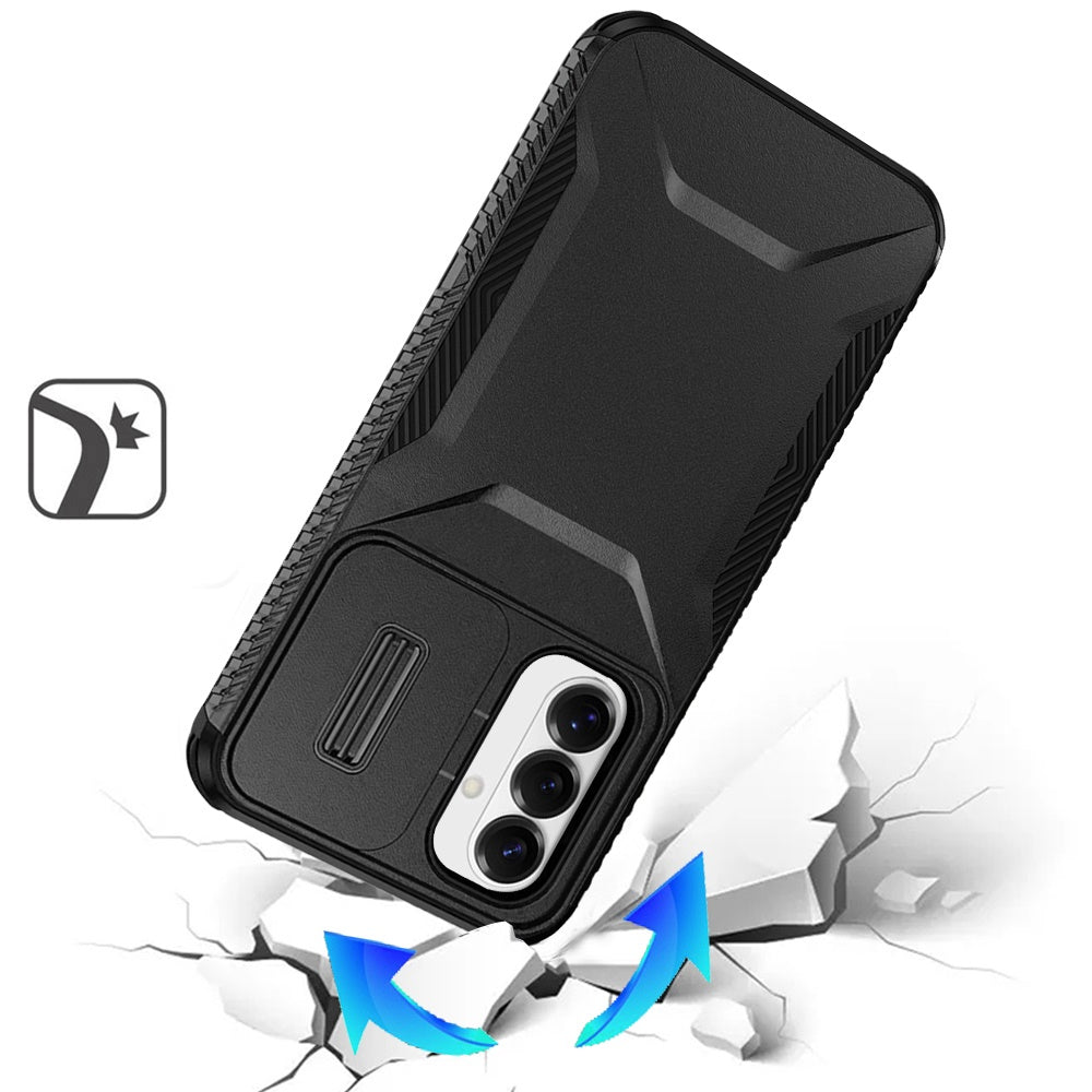 For Samsung Galaxy S26+ / S26 Plus Slim Fit Shockproof Hybrid with Slide Camera Window Covering, Rugged Tpu Silicone Hard PC Bumper Case Cover