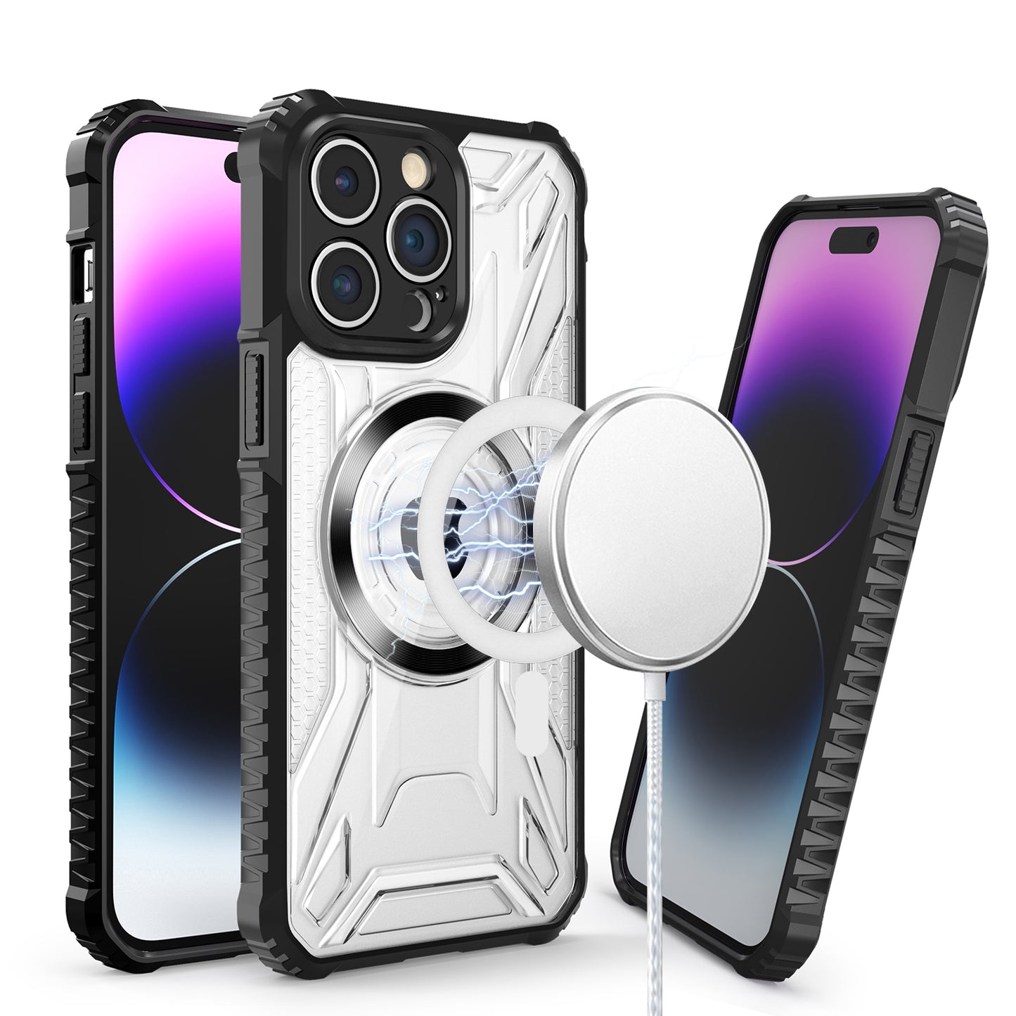 For Samsung Galaxy A37 MagSafe Compatible Pattern Clear Transparent Rugged Hybrid Magnetic TPU Shockproof Armor Case Cover
