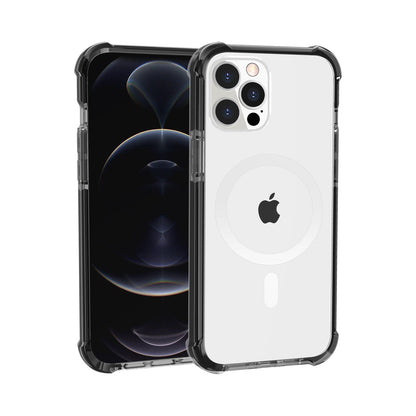 For Apple iPhone 11 Pro Max Magnetic Acrylic Case Transparent Back, Rugged Colorful Frame, Shockproof Hybrid, MagSafe Compatible Case Cover