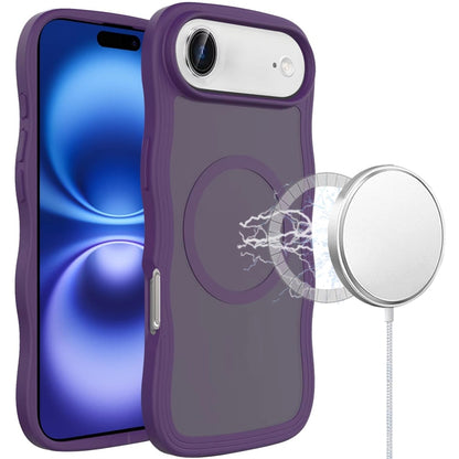 For Apple iPhone 17 Air (6.6") Grip Hand Magnetic Hybrid Case Shockproof Protection Matte Skin Rubber TPU + PC Case Cover
