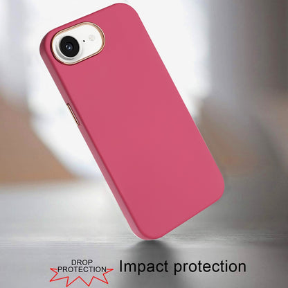 For Apple iPhone 17E /16E Slim Classic Hybrid Around Rubber Gummy Gel Slick Hard PC Silicone TPU Chromed Button Case Cover