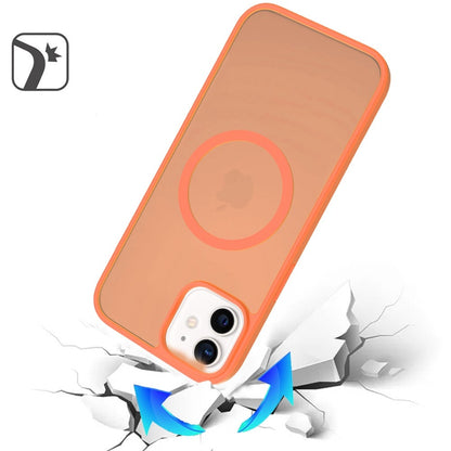 For iPhone 12 / iPhone 12 Pro (6.1") MagSafe Compatible Case Hybrid Soft TPU Bumper Hard Translucent Matte Back Slim Shockproof Case Cover Cosmic Orange