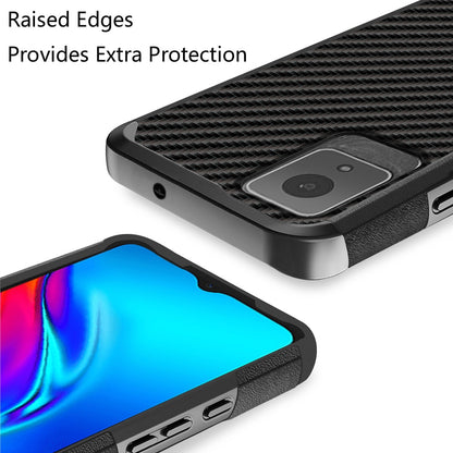 For Motorola Moto G Stylus 5G 2025 Fashion Graphic Design Hybrid 2in1 Tough Hard PC TPU Frame, Magnet Mount Friendly, Shockproof Protection Case Cover Carbon Fiber Black