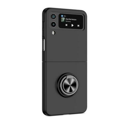 For Samsung Galaxy Z Flip 7 Matte Silicone TPU Rubber Magnetic with 360° Ring Stand Grip Shockproof Slim Hybrid Case Cover