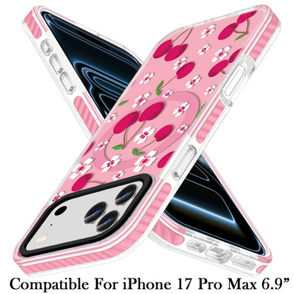 For Apple iPhone 17 Pro Max Magnetic Hybrid Stylish Design IMD Pattern, Compatible with MagSafe, Slim TPU Case Cover
