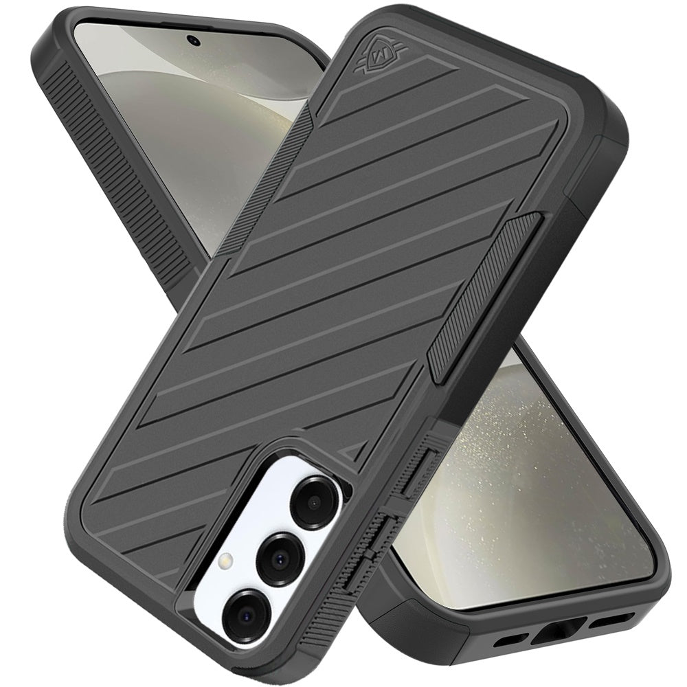 For Samsung Galaxy S25 /S24 Hybrid lined shockproof dual layer Rugged 2in1 Hard PC & Silicone TPU Non Slip Textured Tough Armor Case Cover