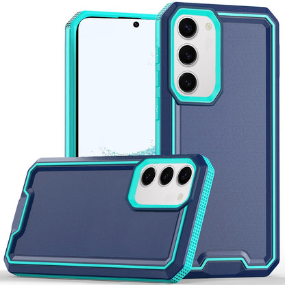 For Samsung Galaxy S22 Tough Modern Fused Hybrid Armor Hard PC TPU Rubber Shockproof Drop Protection Impact Case Cover Red