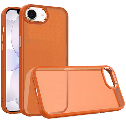 Phone Case for Apple iPhone 17E /16E Polished Acrylic Hybrid TPU Slim Shockproof Metal Button Thick Durable Grip Camera Protection Anti-Scratch Cover Cosmic Orange