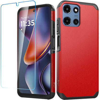 Tough Hybrid Dual Layer Hard PC TPU Rubber Bumper, Shock Absorption, Screen Protector Included