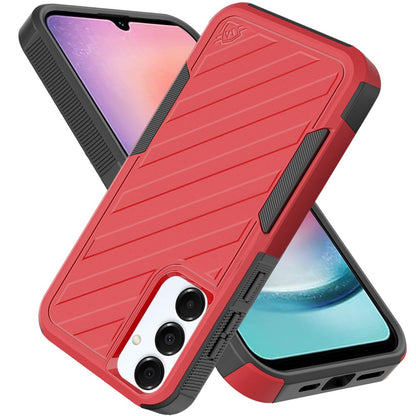 For Samsung Galaxy A26 Hybrid lined shockproof dual layer Rugged 2in1 Hard PC & Silicone TPU Non Slip Textured Tough Armor Case Cover