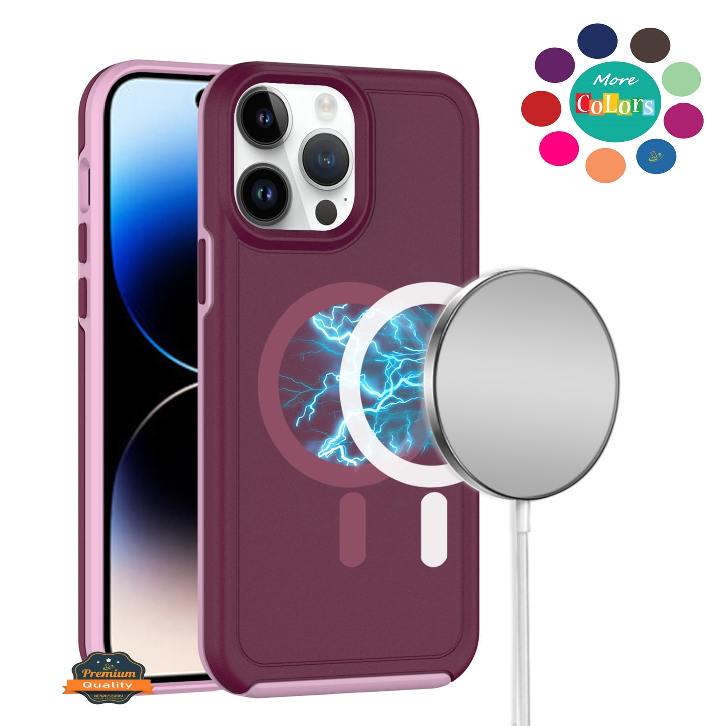 For Samsung Galaxy S25+ /S25 Plus /S24+ Plus Magnetic Circle, MagSafe Compatible, Guard Fused Heavy-Duty Hybrid Shockproof Slim Case Cover