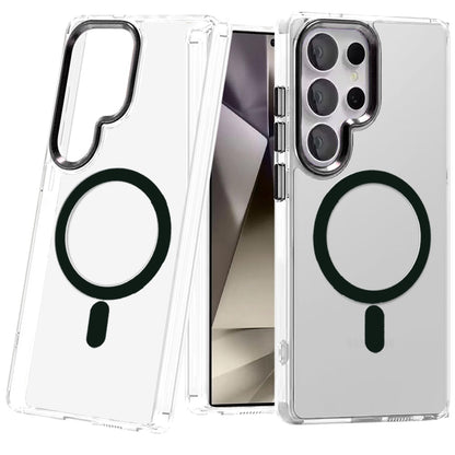 For Samsung Galaxy S25 Ultra Clear Transparent Case Matching Circle Design, Hybrid TPU Hard Shell, Support Magsafe Charger Case Cover