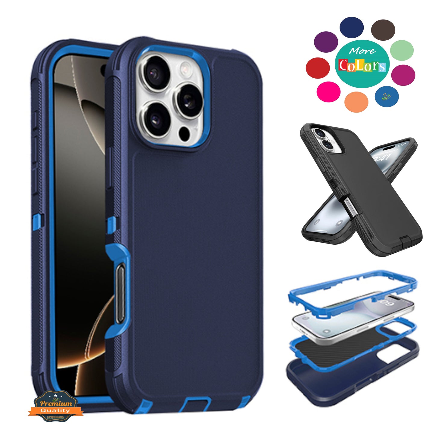 For Samsung Galaxy S25 Ultra Delux Armor Case Shockproof Rugged 3-Layer Protection Hybrid Heavy Duty with Enhanced Durability Case Cover
