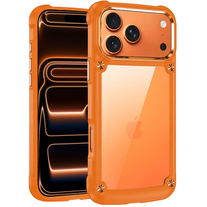 For Apple iPhone 17 Pro (6.3") Tough Modern Fused Hybrid Armor Hard PC TPU Rubber Shockproof Drop Protection Impact Case Cover Cosmic Orange
