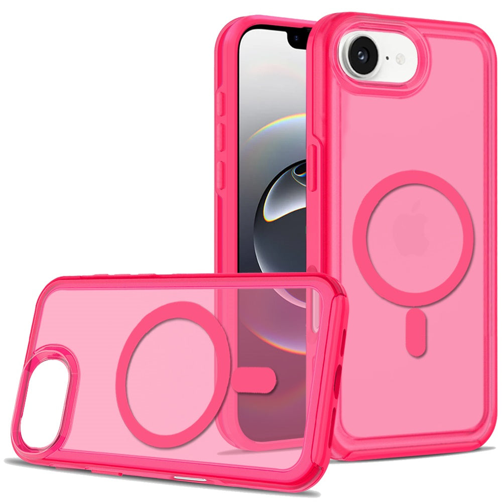 For Apple iPhone 16e Slim & Durable Compatible with MagSafe Hybrid Shockproof Glossy Oil Protective Dual Layer TPU + PC Case Cover