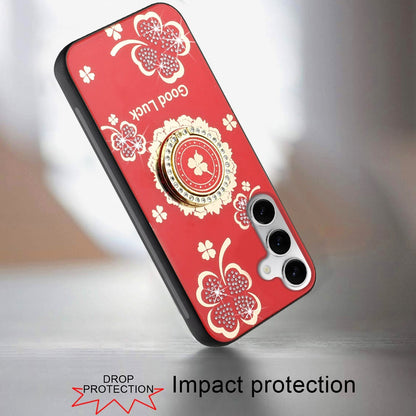 For Samsung Galaxy S25 FE, S25 Fan Edition Diamonds 3D Fashion Bling Sparkly Glitter Ornaments Engraving Hybrid with Ring Stand Case Cover