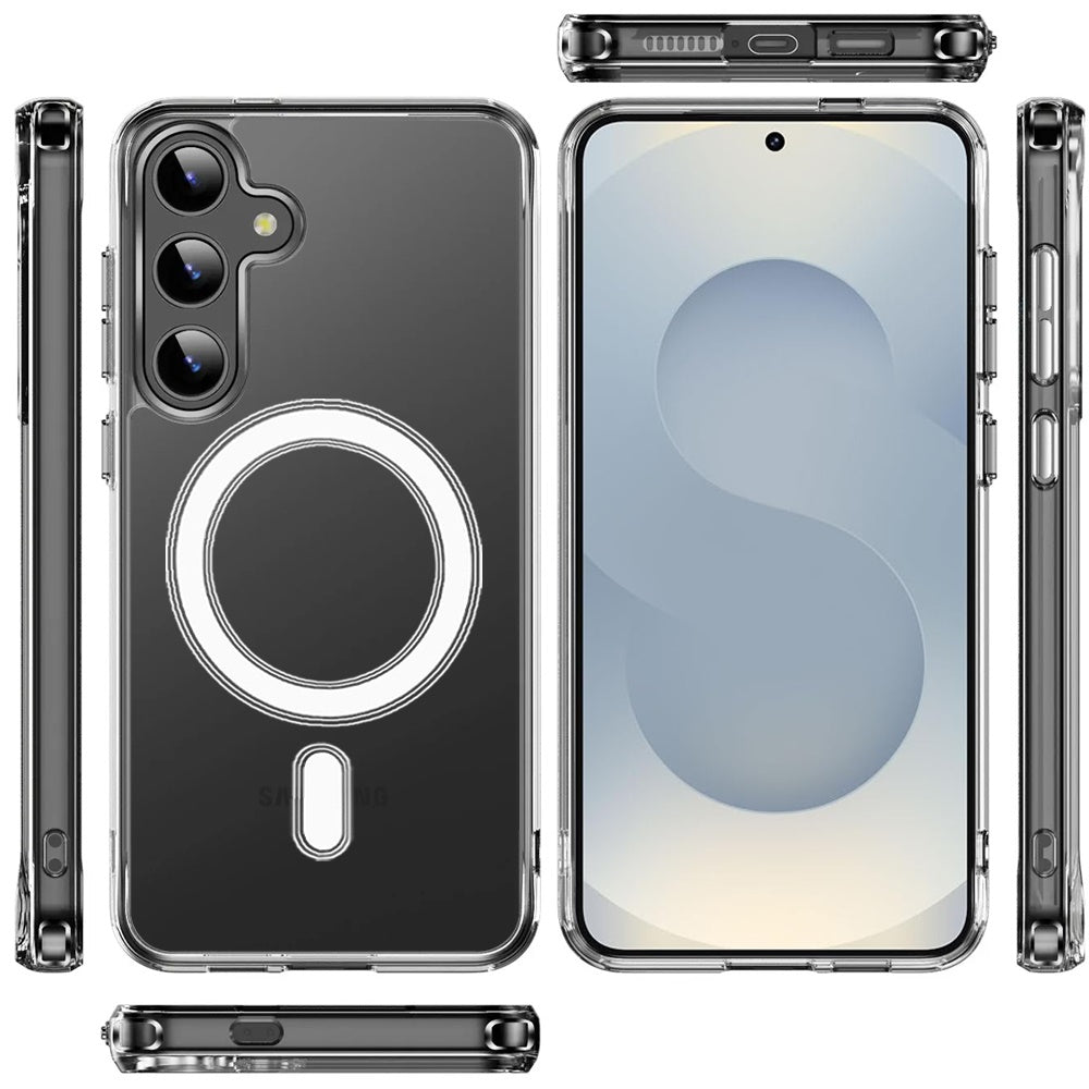 For Samsung Galaxy S26 Clear Magnetic Case with Built-in Magnets Compatible with MagSafe Slim Soft TPU Bumper Case Cover Transparent