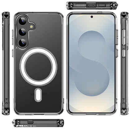 For Samsung Galaxy S26 Clear Magnetic Case with Built-in Magnets Compatible with MagSafe Slim Soft TPU Bumper Case Cover Transparent