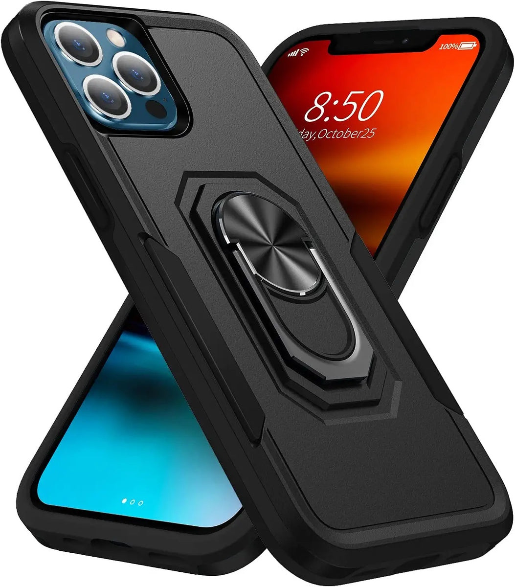 For Samsung Galaxy A36 Heavy Duty Rugged Hybrid, Dual-Layer Shockproof Protection with Magnetic Ring Stand Holder Case Cover