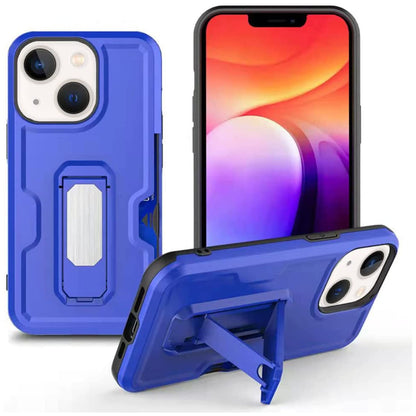 For Motorola Moto G Stylus 5G 2025 Hybrid Wallet Case with Invisible ID Card Slot, Kickstand, Holster Belt Clip, Heavy-Duty Protection Case Cover Blue