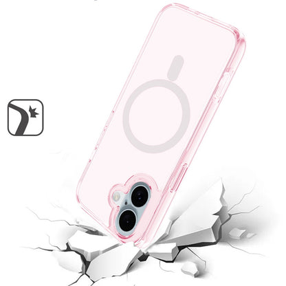 For Apple iPhone 16 Pro (6.3") MagSafe Compatible Transparent Shock Absorption TPU Rubber Hybrid Protective Case Cover
